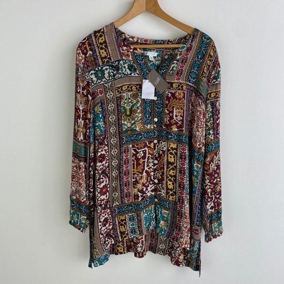 J.JILL Drapey Bohemian Top NWT - Picture 1 of 7